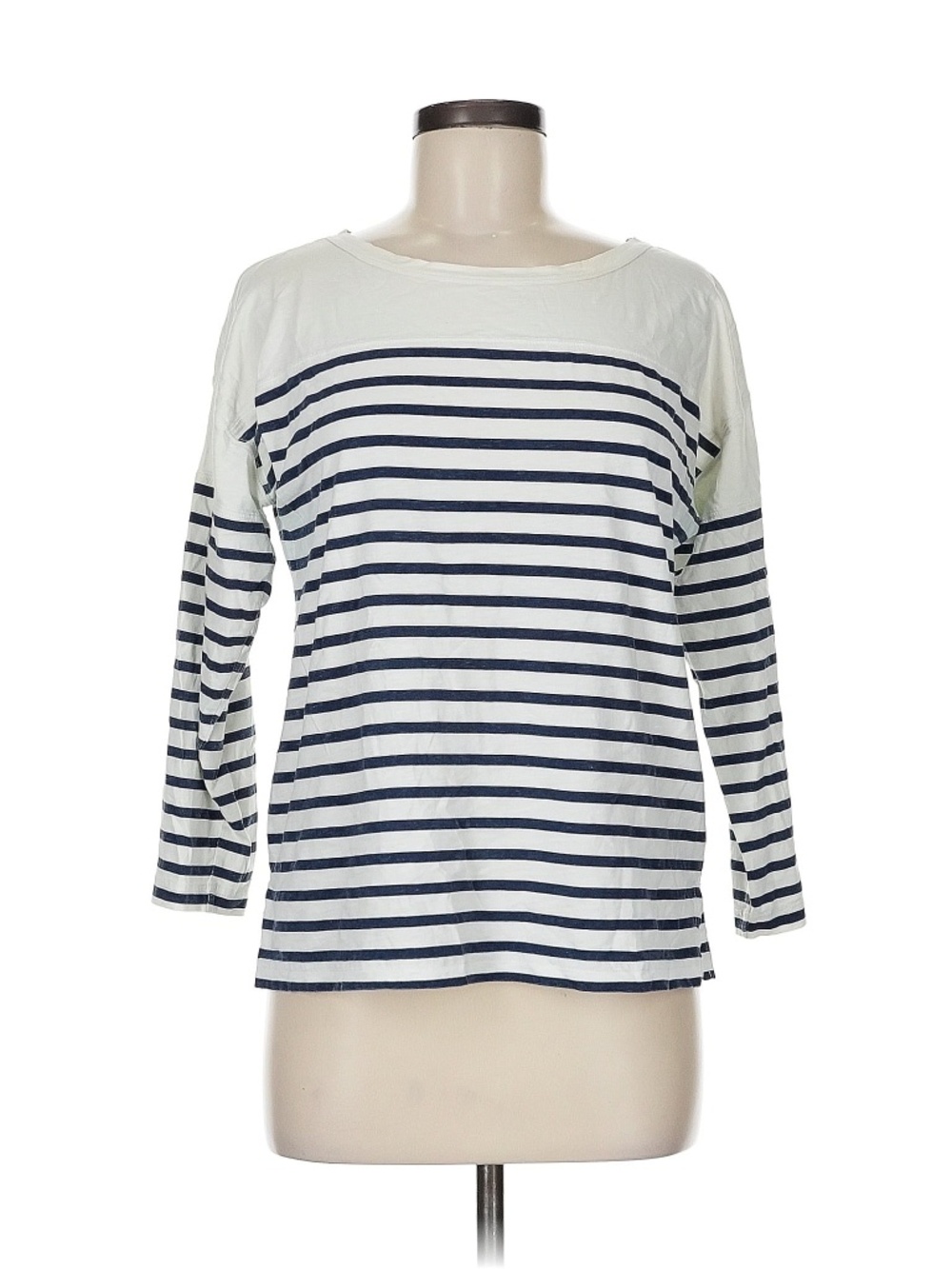 J.Crew Striped Long Sleeve Top White Navy Medium